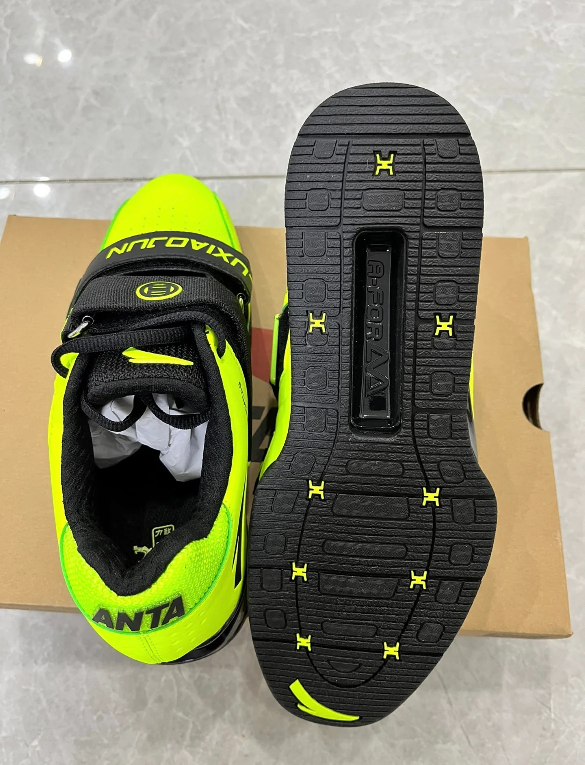 Lu Xiaojun x Anta 1 National Team Competition Training Weightlifting Shoes / Squat Shoes - Green - Image 4
