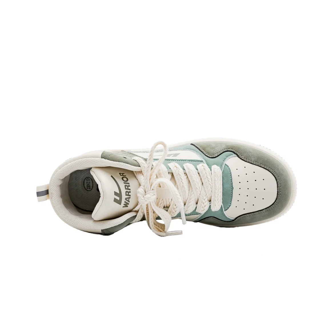 Warrior Retro Fashion High Skateboard Shoes - Beige Green - Image 4