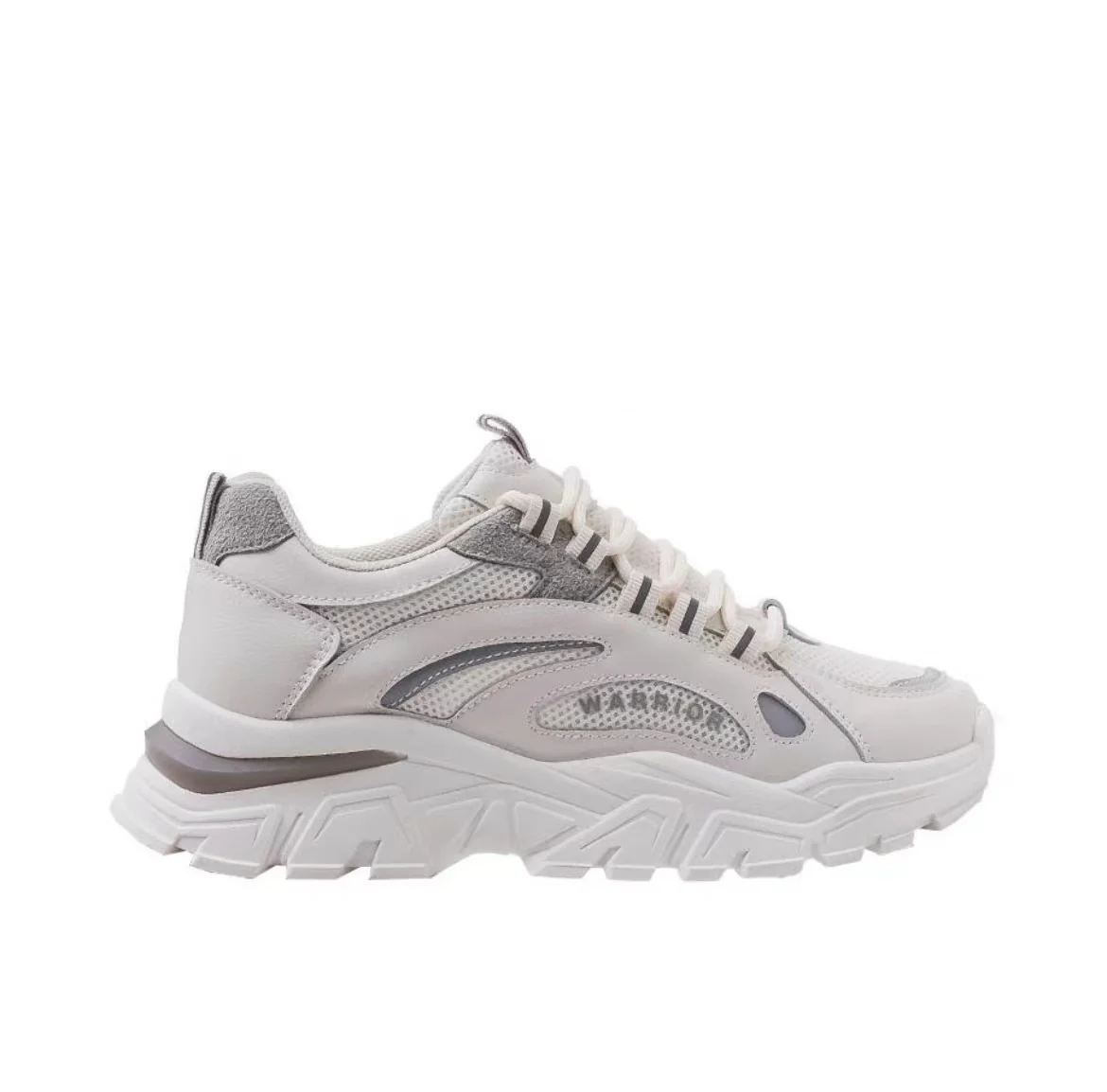 Warrior Thick Sole Height Increasing Dad Shoes - White/Gray - Image 6