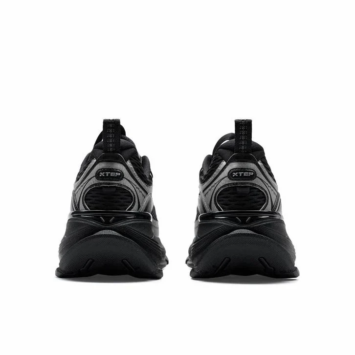 （Women & Men）Xtep Basque 2 Sports Couple Height Increasing Shoes - Deep Space Silver/Black - Image 3