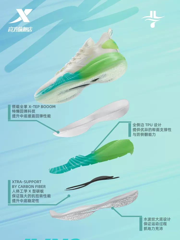 Xtep Jeremy Lin Summer Jlin 2 SE - Longjing Green - Image 4