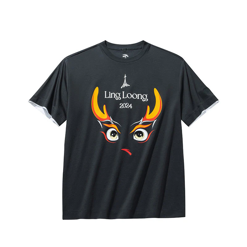 【Yibo Wang】Anta Ling Loong Tee 2024 Paris Olympics T-shirt - Black - Image 9