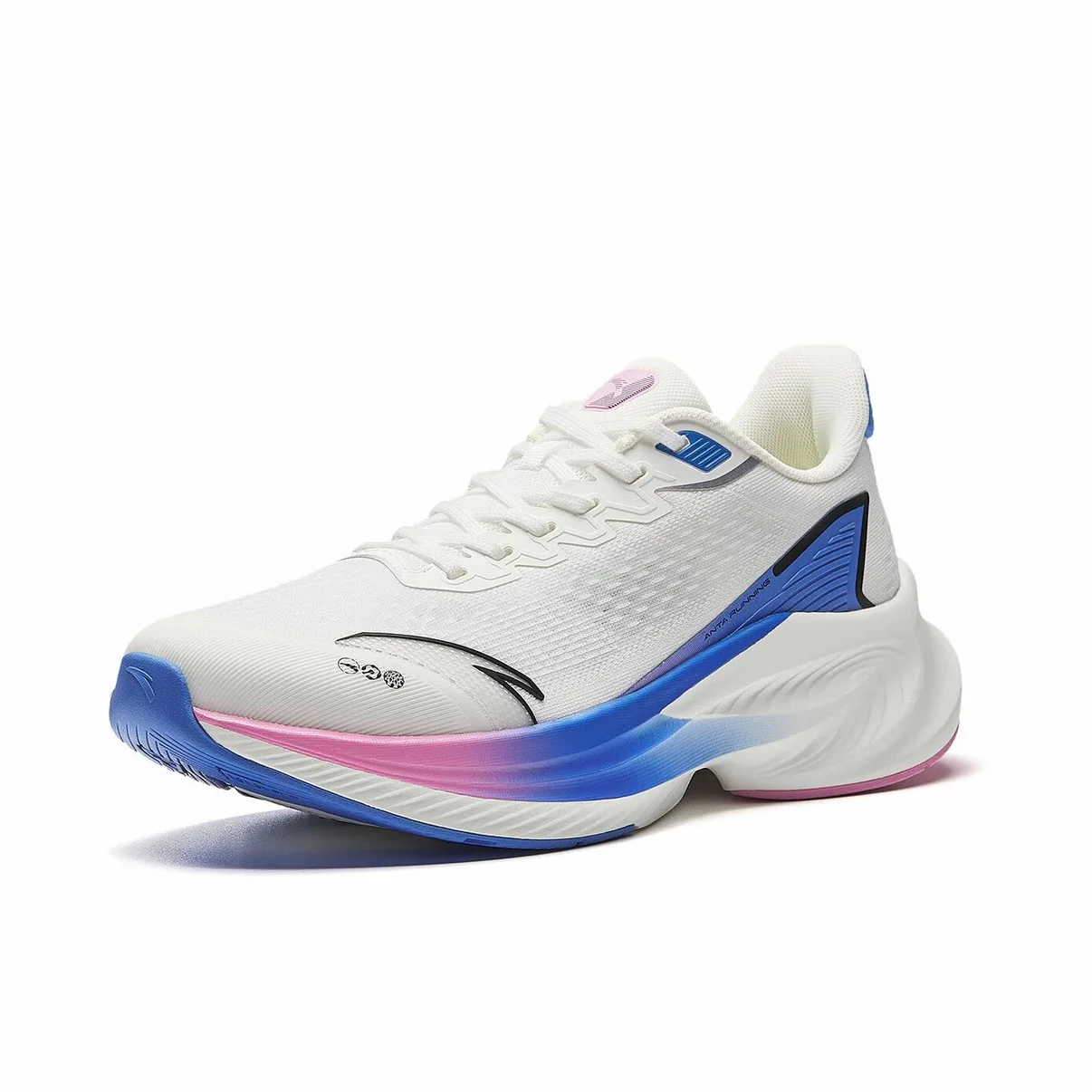 【Yibo Wang】 Anta Stinger 6 Fabric PP Film Running Shoes - White/Blue/Pink - Image 2